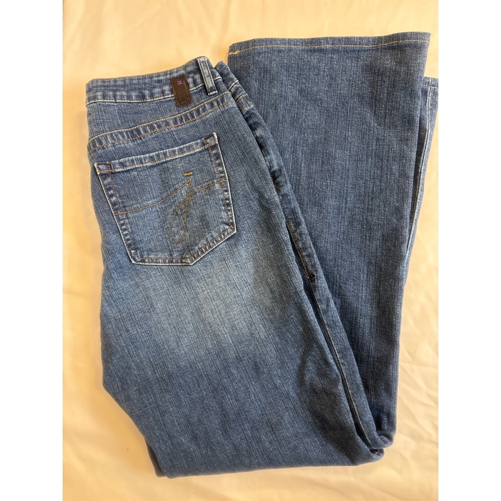 Jag Jeans Womens Size 12 Blue Stretch Denim Wide Leg Mid Rise Medium Wash Pants